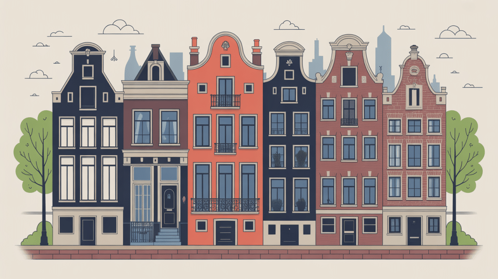 illustration amsterdam maison canal