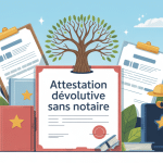 attestation dévolutive sans notaire documents héritiers illustration