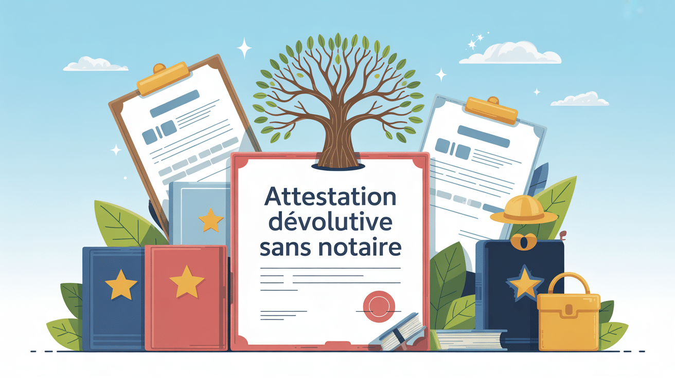 attestation dévolutive sans notaire documents héritiers illustration