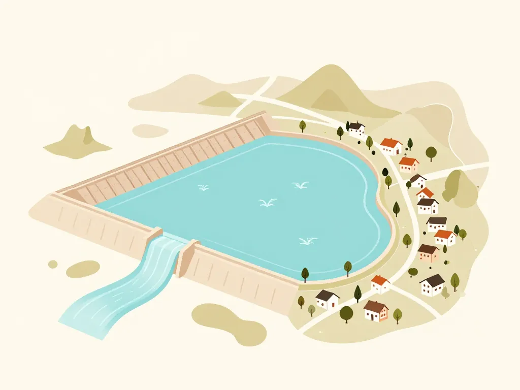 diagramme barrage de la palisse contexte villages et eau