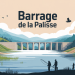 barrage de la palisse vue lac et environnement rural