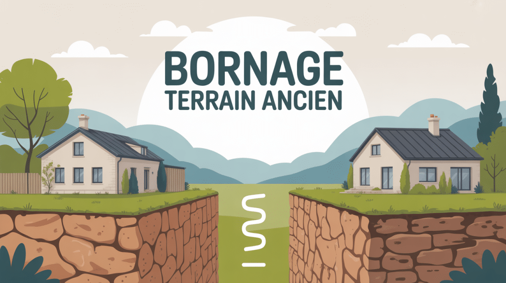 Illustration du bornage terrain de plus de 30 ans, séparation des parcelles