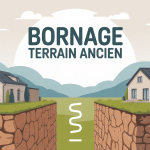 Illustration du bornage terrain de plus de 30 ans, séparation des parcelles