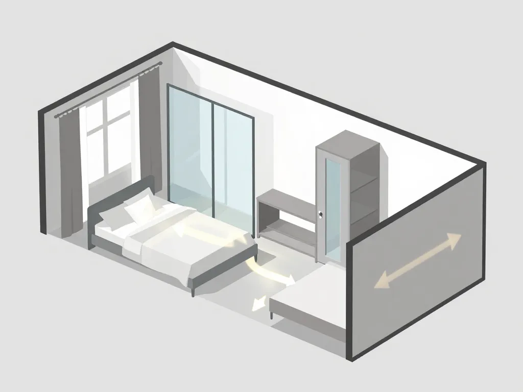 circulation et diffusion lumière chambre en enfilade