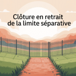 clôture en retrait de la limite séparative illustration vectorielle paisible