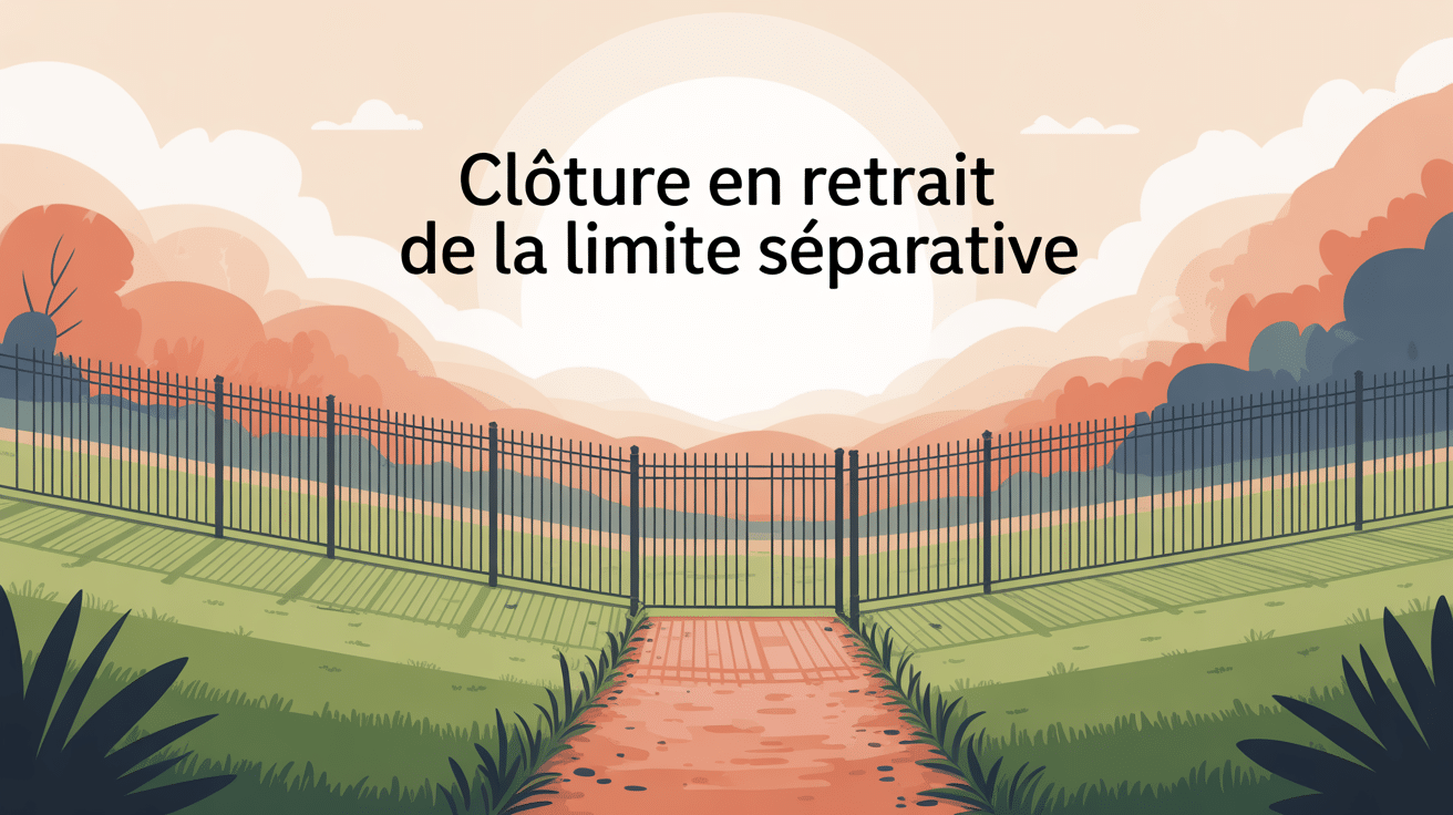 clôture en retrait de la limite séparative illustration vectorielle paisible