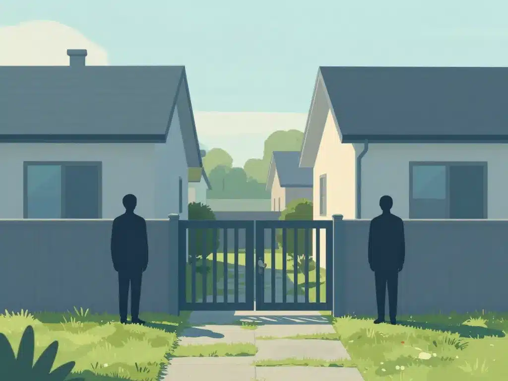 clôture en retrait de la limite séparative entre deux terrains