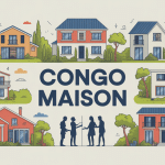 Illustration Congo Maison ensemble maisons marché immobilier