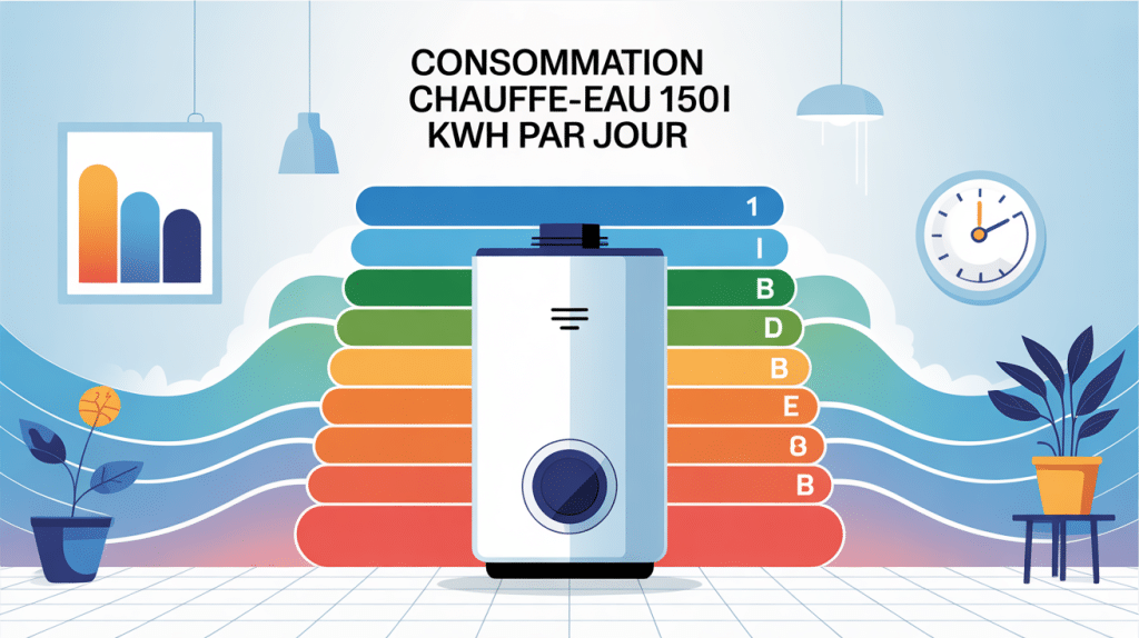 Consommation kWh chauffe-eau 150l par jour illustration