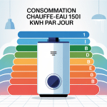 Consommation kWh chauffe-eau 150l par jour illustration