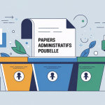 Illustration tri des papiers administratifs dans quelle poubelle jeter