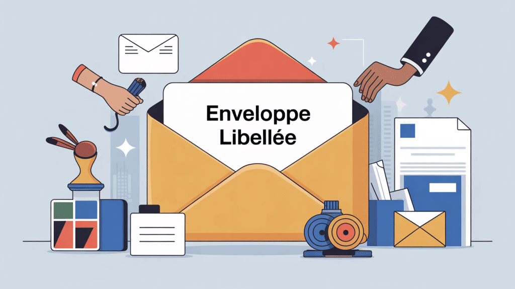 illustration moderne enveloppe libellée professionnelle