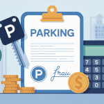 Illustration frais de notaire sur parking achat et contrat