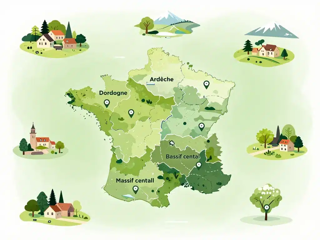 diagramme hameau a vendre regions france paysage