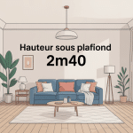hauteur sous plafond 2m40 dans pièce moderne lumineuse