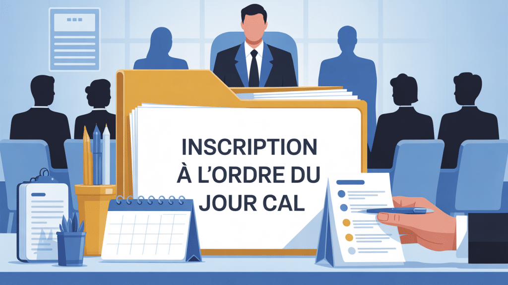 Illustration inscription à l'ordre du jour d'une cal processus commission