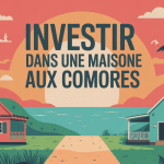 Visuel coloré maison Comores investissement tropical