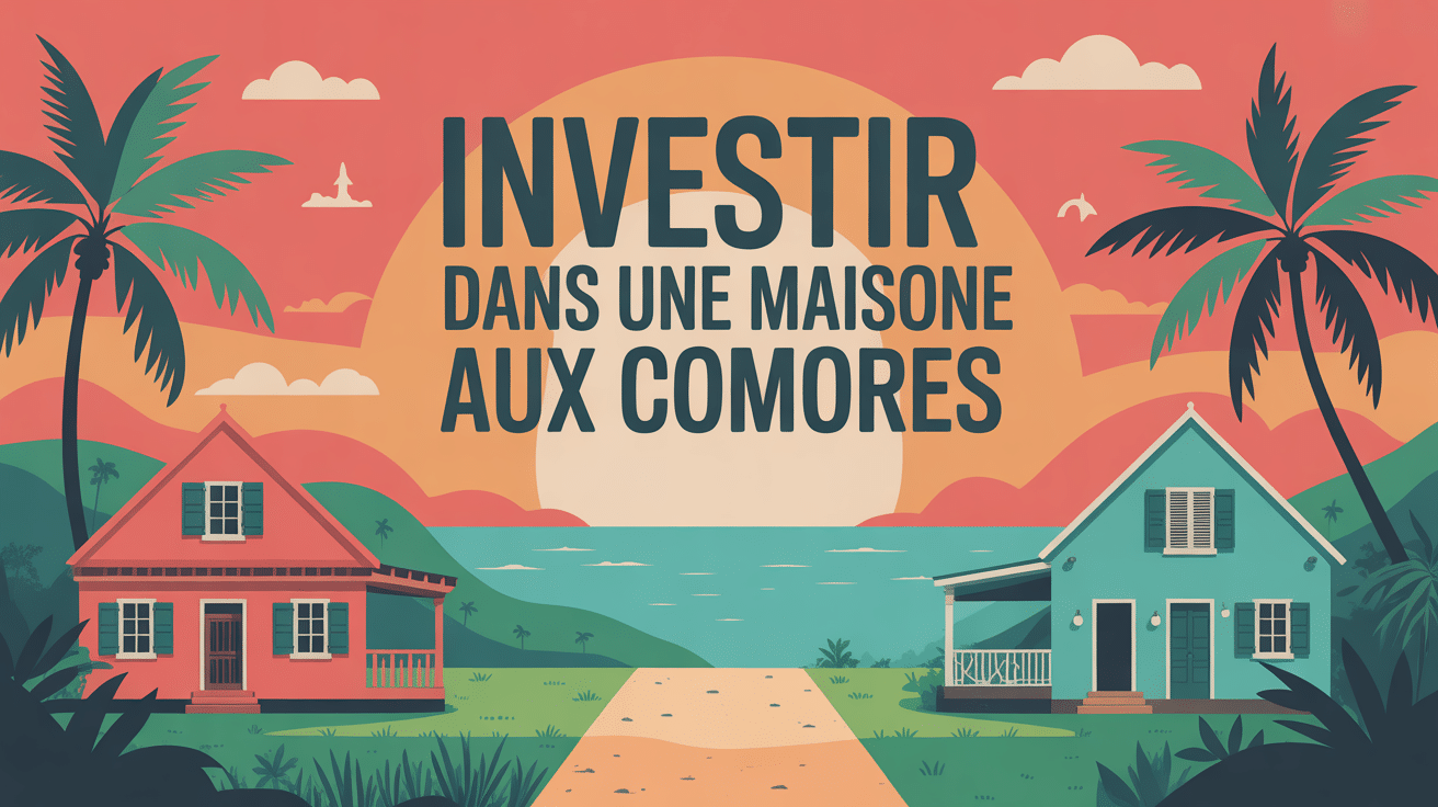Visuel coloré maison Comores investissement tropical