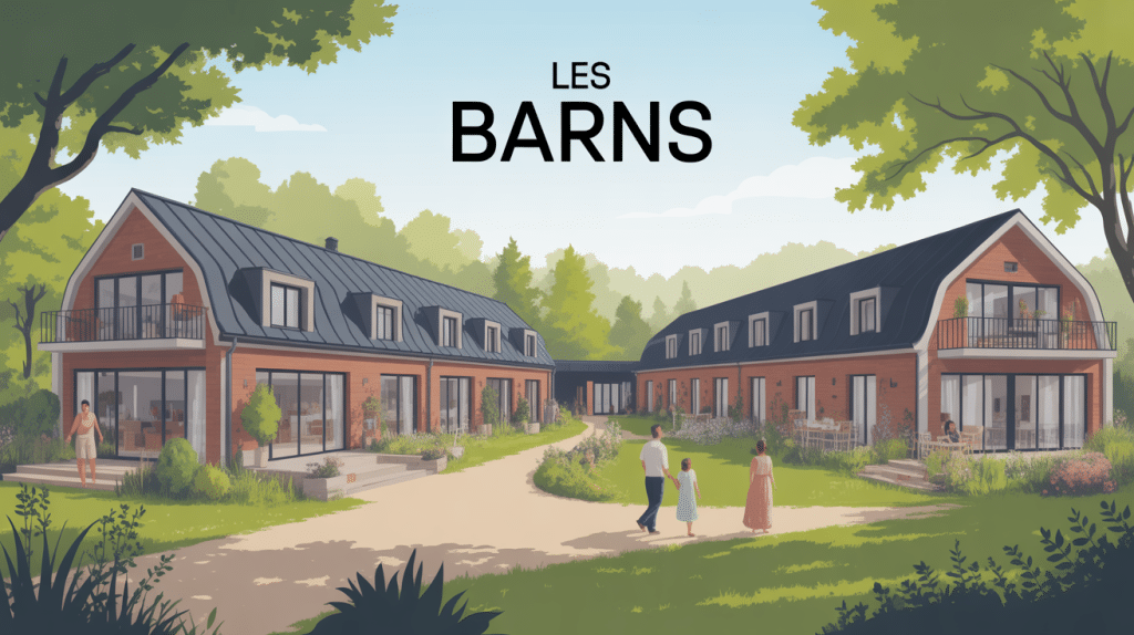 Les Barns illustration résidence haut de gamme entourée de nature
