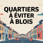 Illustration des quartiers à éviter à Blois, ville stylisée