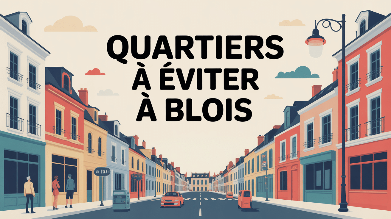 Illustration des quartiers à éviter à Blois, ville stylisée