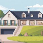 illustration maison avec garage en sous sol terrain en pente