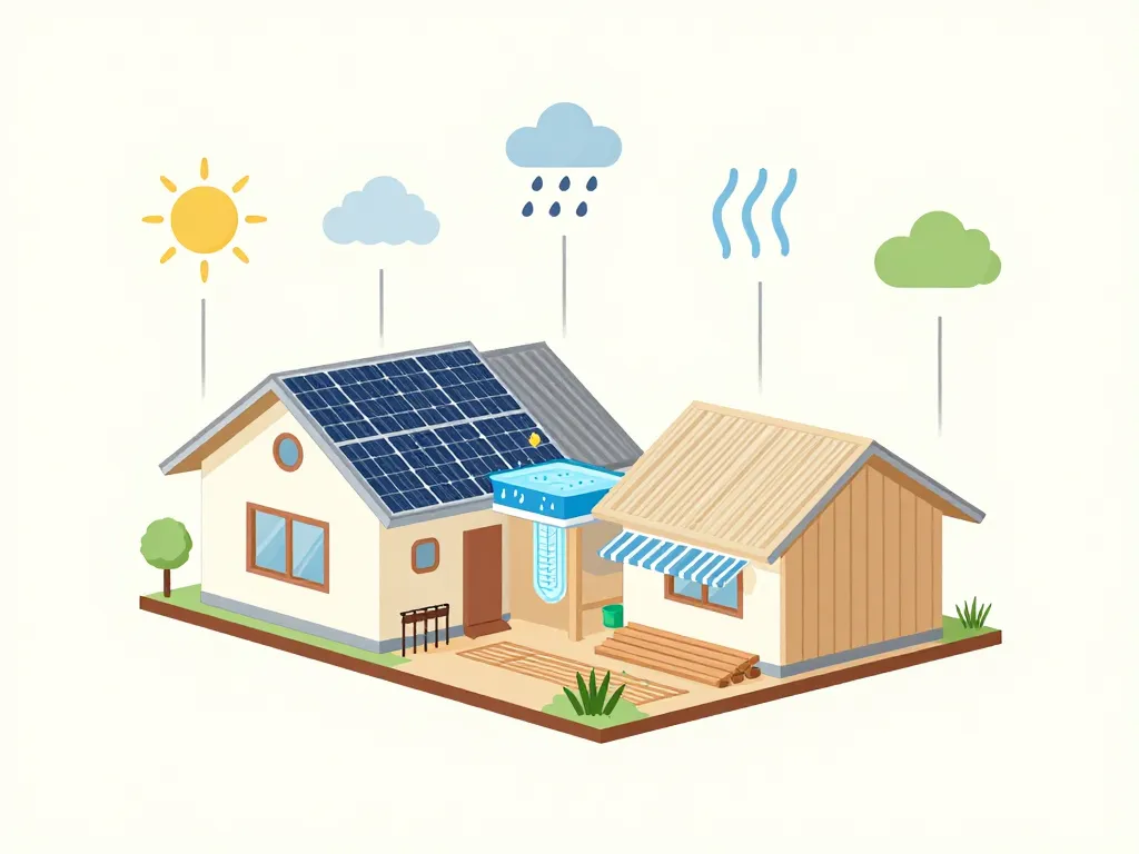 diagramme maison inde écologique confortable