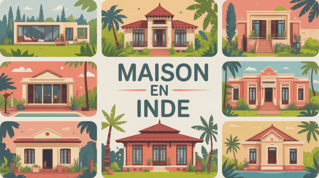 illustration maison inde différentes architectures