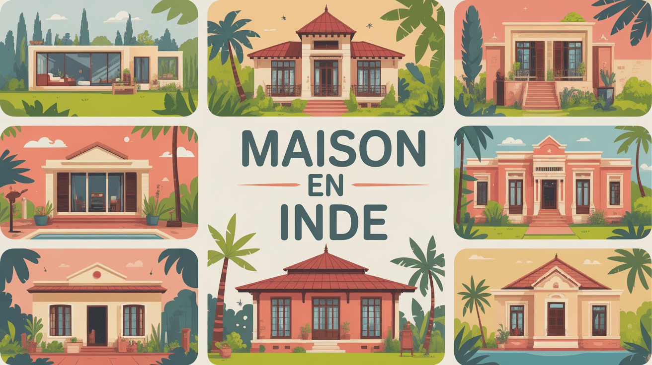 illustration maison inde différentes architectures