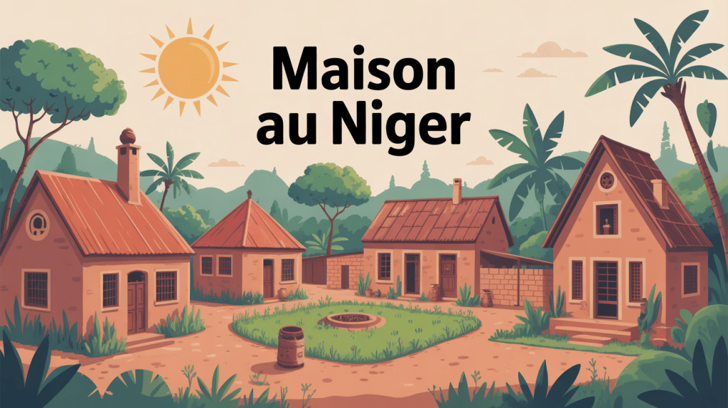 maison niger illustration architecture traditionnelle et moderne