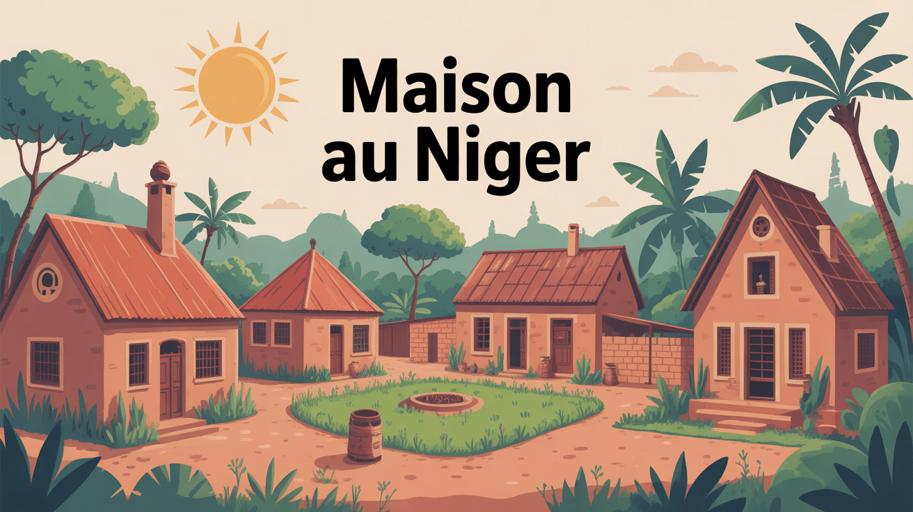 maison niger illustration architecture traditionnelle et moderne