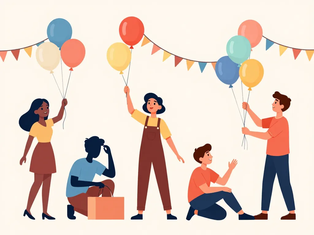 nuage et confetti avis illustration scénarios clients fête