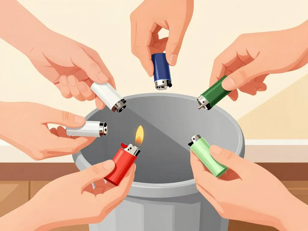 ou jeter briquet mains gestes sécurité