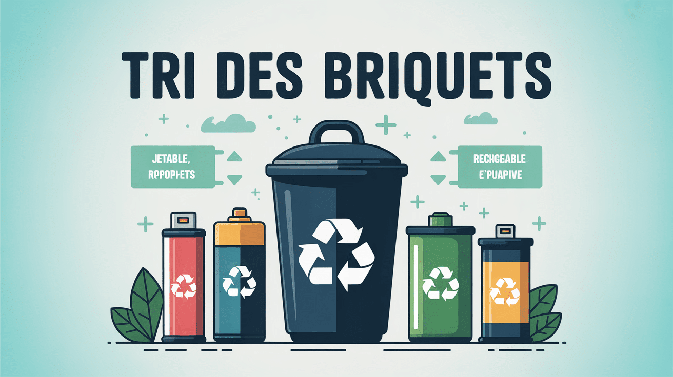 illustration tri poubelle ou jeter les briquets