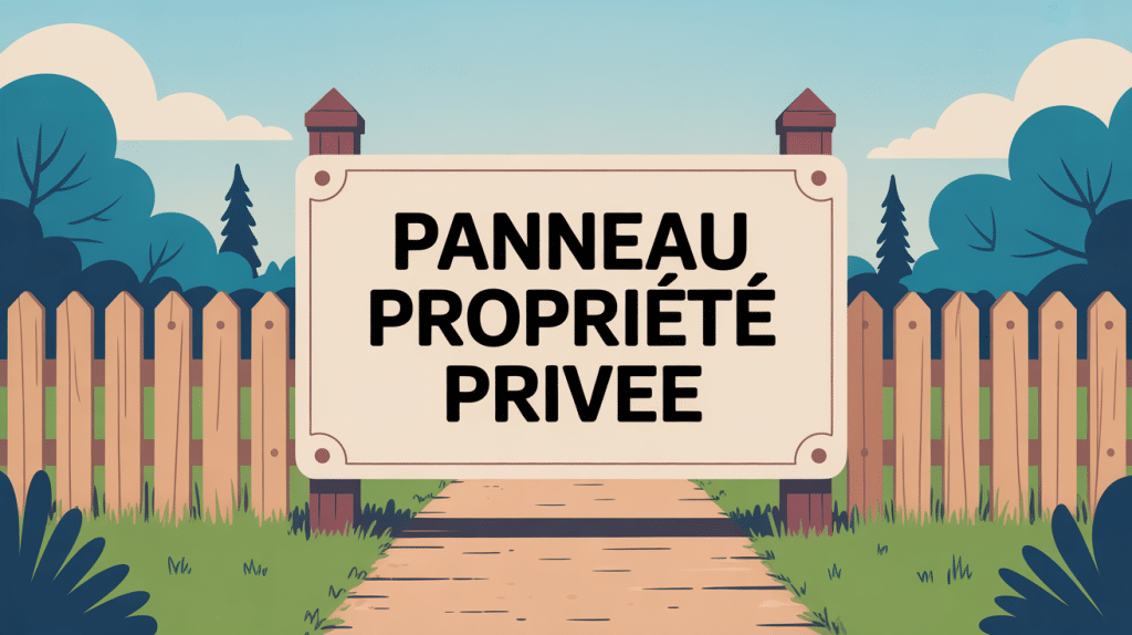 illustration loi panneau propriété privée sur clôture