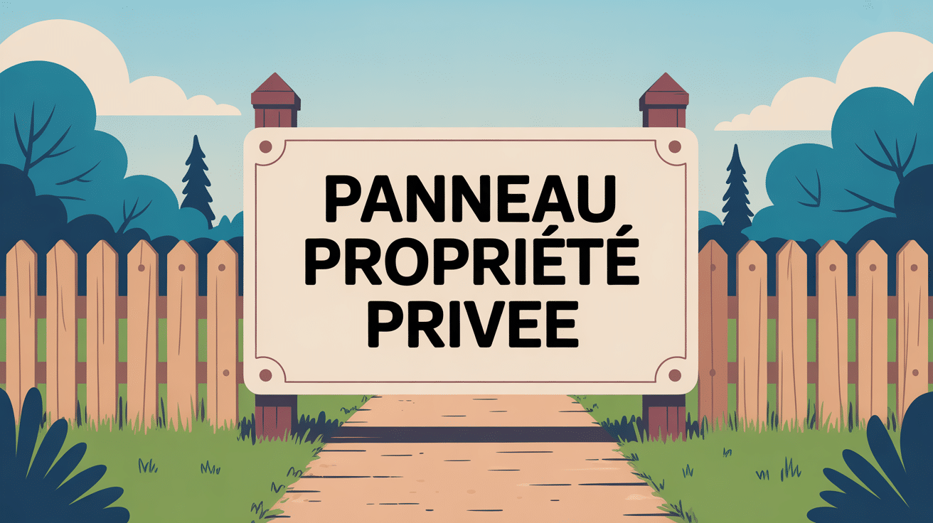 illustration loi panneau propriété privée sur clôture
