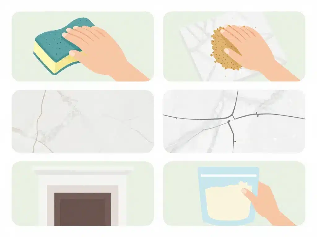 peinture sur marbre cheminée préparation nettoyage ponçage