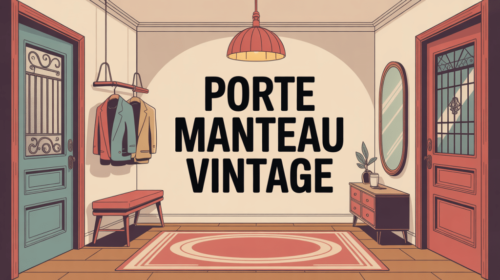 illustration porte manteau vintage entrée chaleureuse
