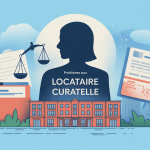 Illustration épurée montrant problème locataire sous curatelle immobilier