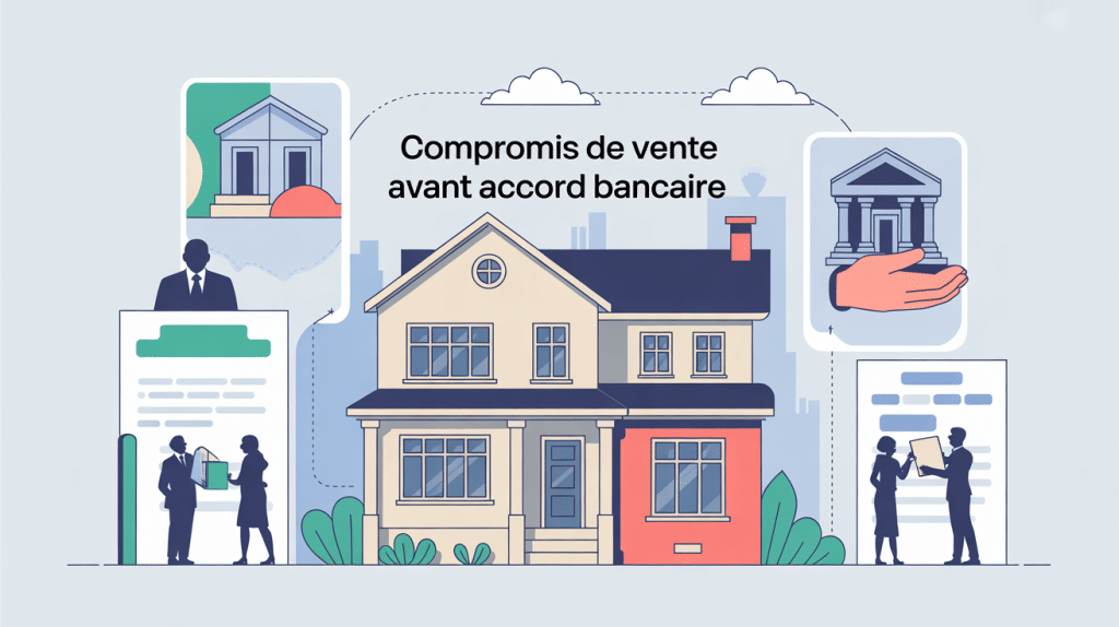 Signer un compromis de vente avant l'accord de la banque illustration