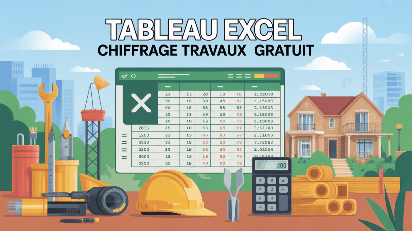 illustration tableau excel chiffrage travaux gratuit estimation chantier