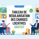 tableau régularisation charges locatives gratuit illustration vecteur bailleur locataire