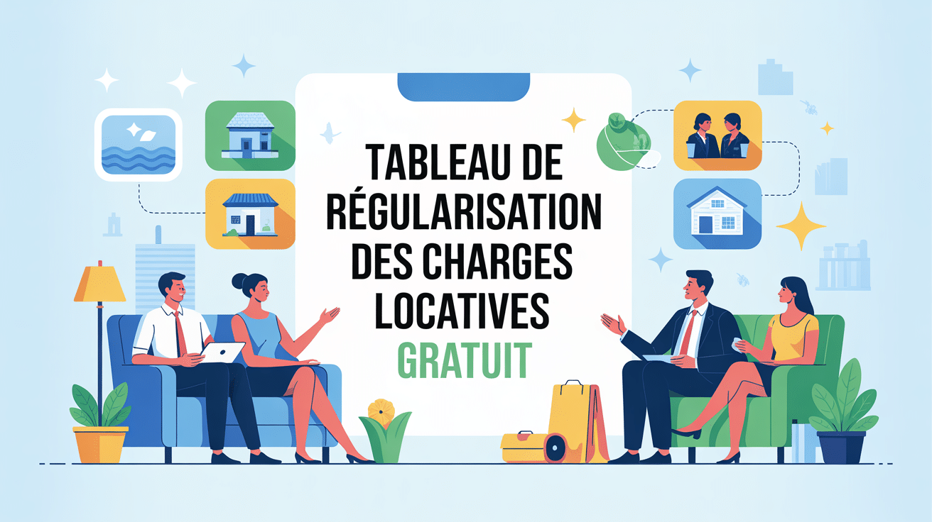 tableau régularisation charges locatives gratuit illustration vecteur bailleur locataire