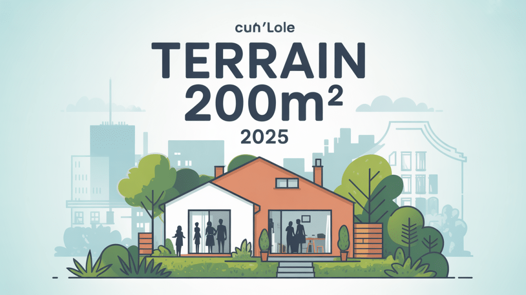 illustration moderne terrain 200m2 maison compacte