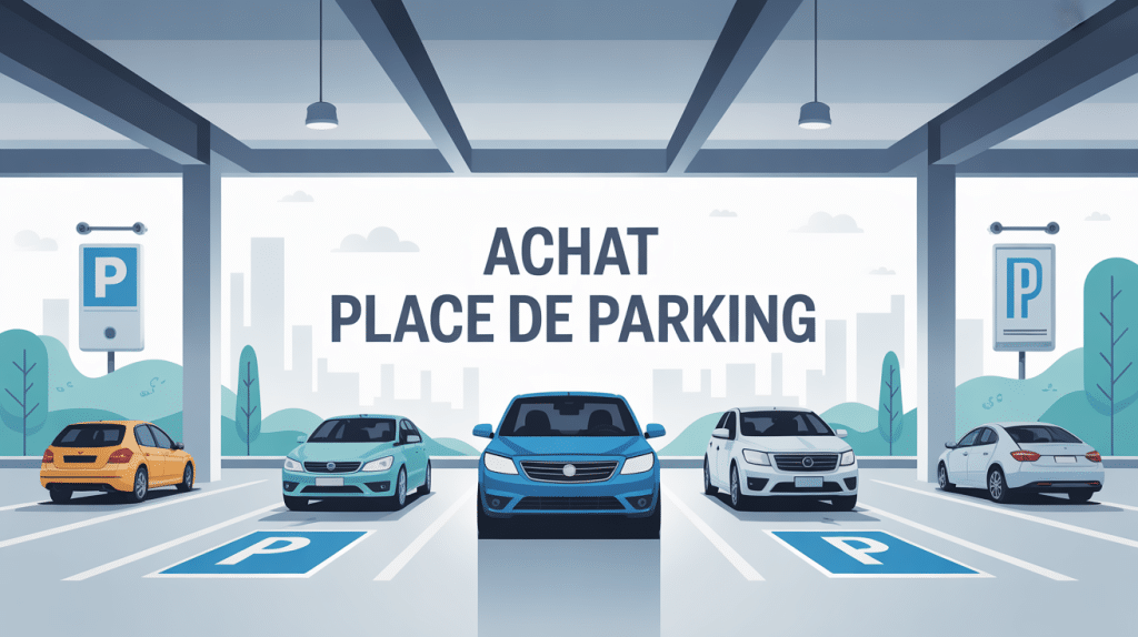 Illustration stylisée achat d'une place de parking