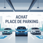 Illustration stylisée achat d'une place de parking