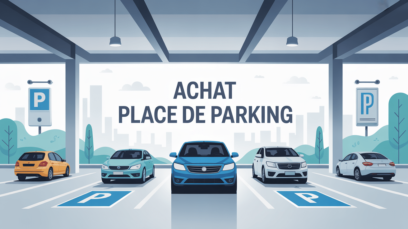 Illustration stylisée achat d'une place de parking