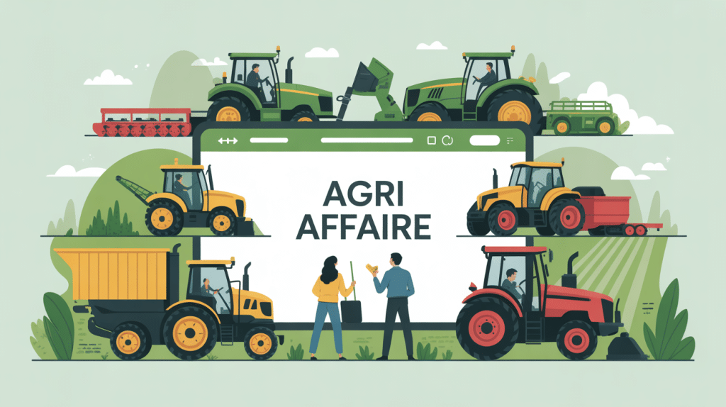 agri affaire plateforme d'achat vente matériel agricole illustration