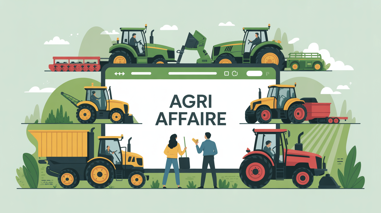 agri affaire plateforme d'achat vente matériel agricole illustration