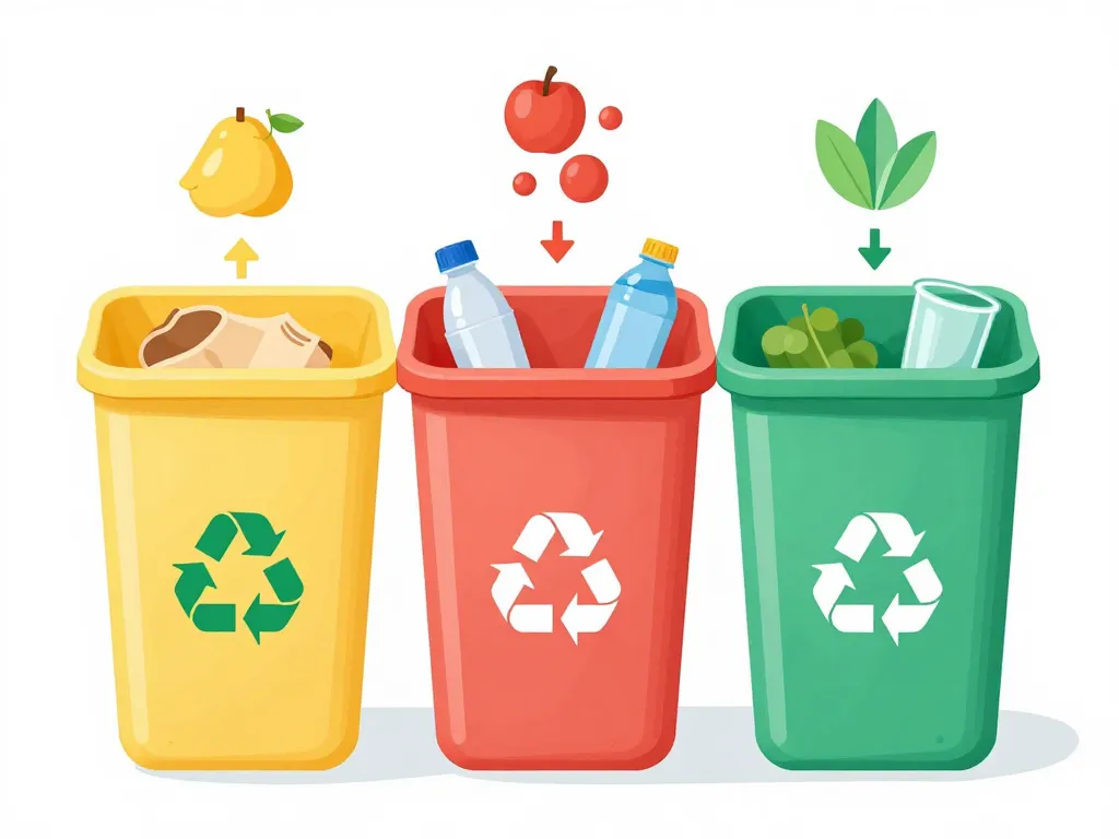 Bac de tri compartiments couleurs tri sélectif organisé